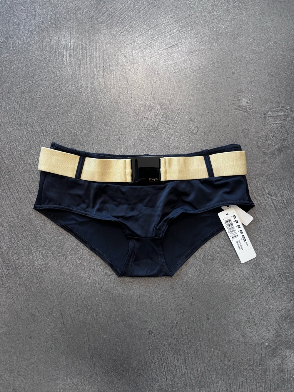 Freya Black Bikini Brief with Gold Waistband